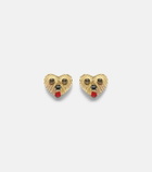 Yvonne Léon Nano Puces 9kt gold earrings with black diamonds and enamel