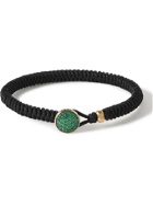 DAVID YURMAN - Woven Nylon, 18-Karat Gold and Emerald Bracelet - Black