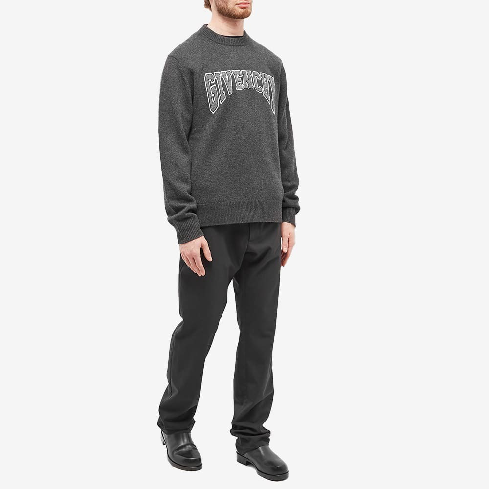 Givenchy Men's Embroidered College Logo Crew Knit in Black/Natural