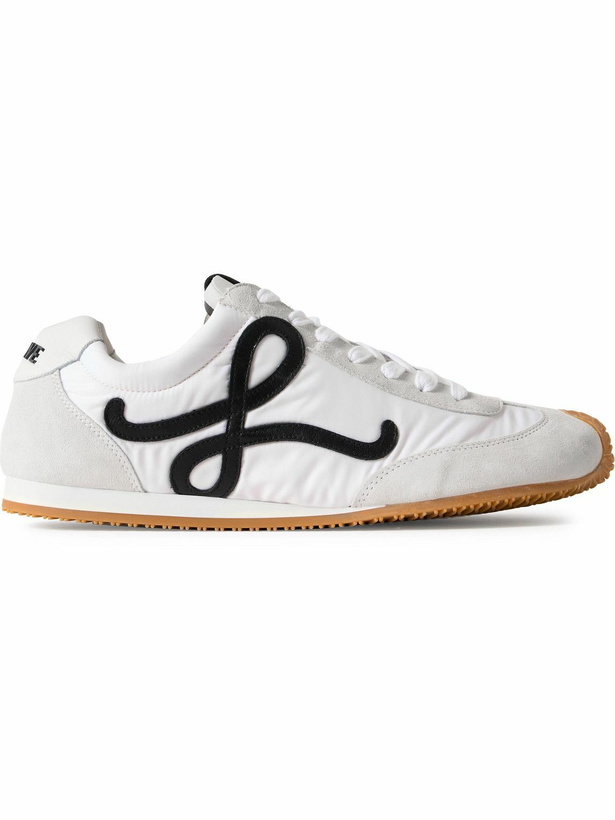 Photo: LOEWE - Ballet Runner 2.0 Logo-Appliquéd Shell, Suede and Leather Sneakers - White