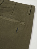 Folk - Assembly Garment-Dyed Pleated Cotton-Canvas Trousers - Brown