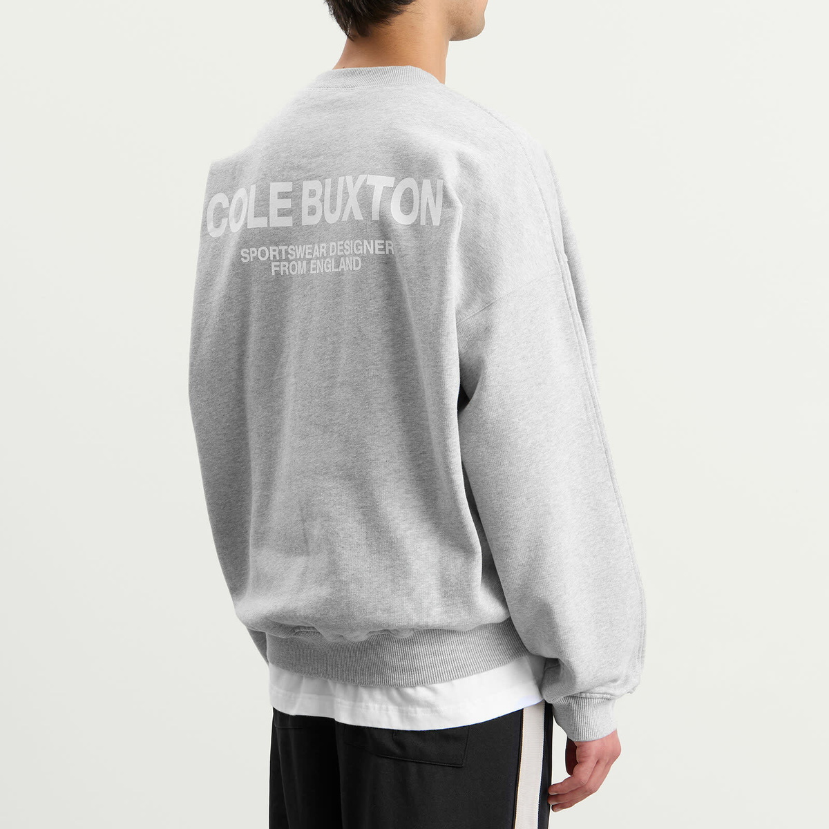 Cole Buxton Men's CB Sportswear Sweatshirt in Light Grey Marl
