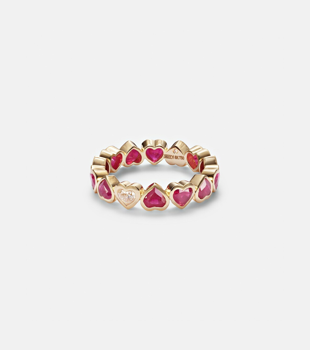 Shay Jewelry 18kt yellow gold ring with rubies and diamonds