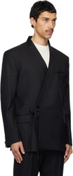 Kenzo Black Kenzo Paris Double Breasted Tailored Kimono Blazer