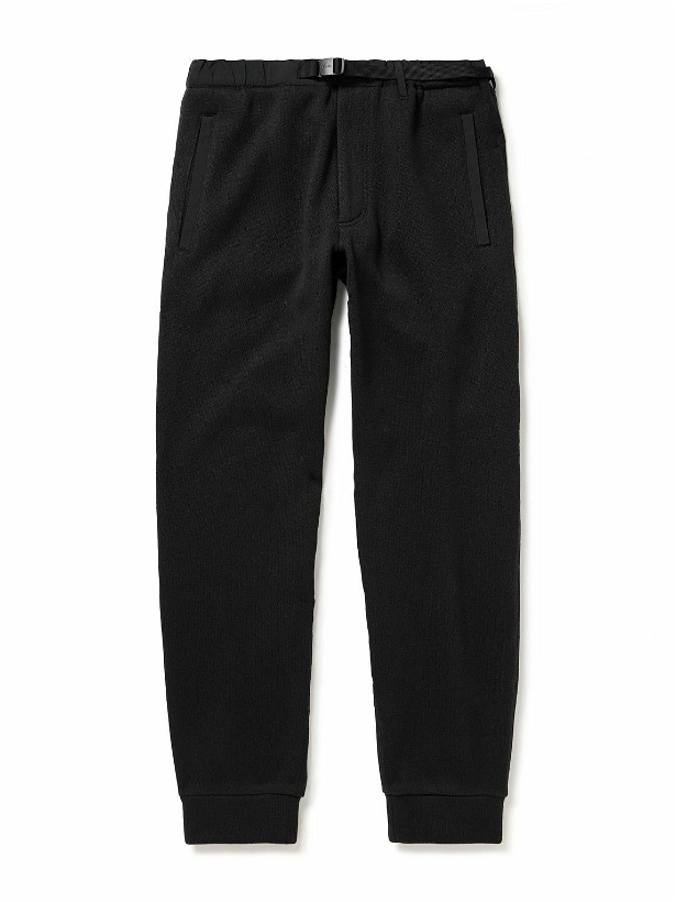 Photo: Nanga - Tapered Belted Shell-Trimmed Polartec® Sweatpants - Black