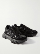 Balmain - B-East Leather, Suede and Mesh Sneakers - Black
