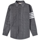 Thom Browne Men's 4 Bar Downfilled Shirt Jacket in Medium Grey