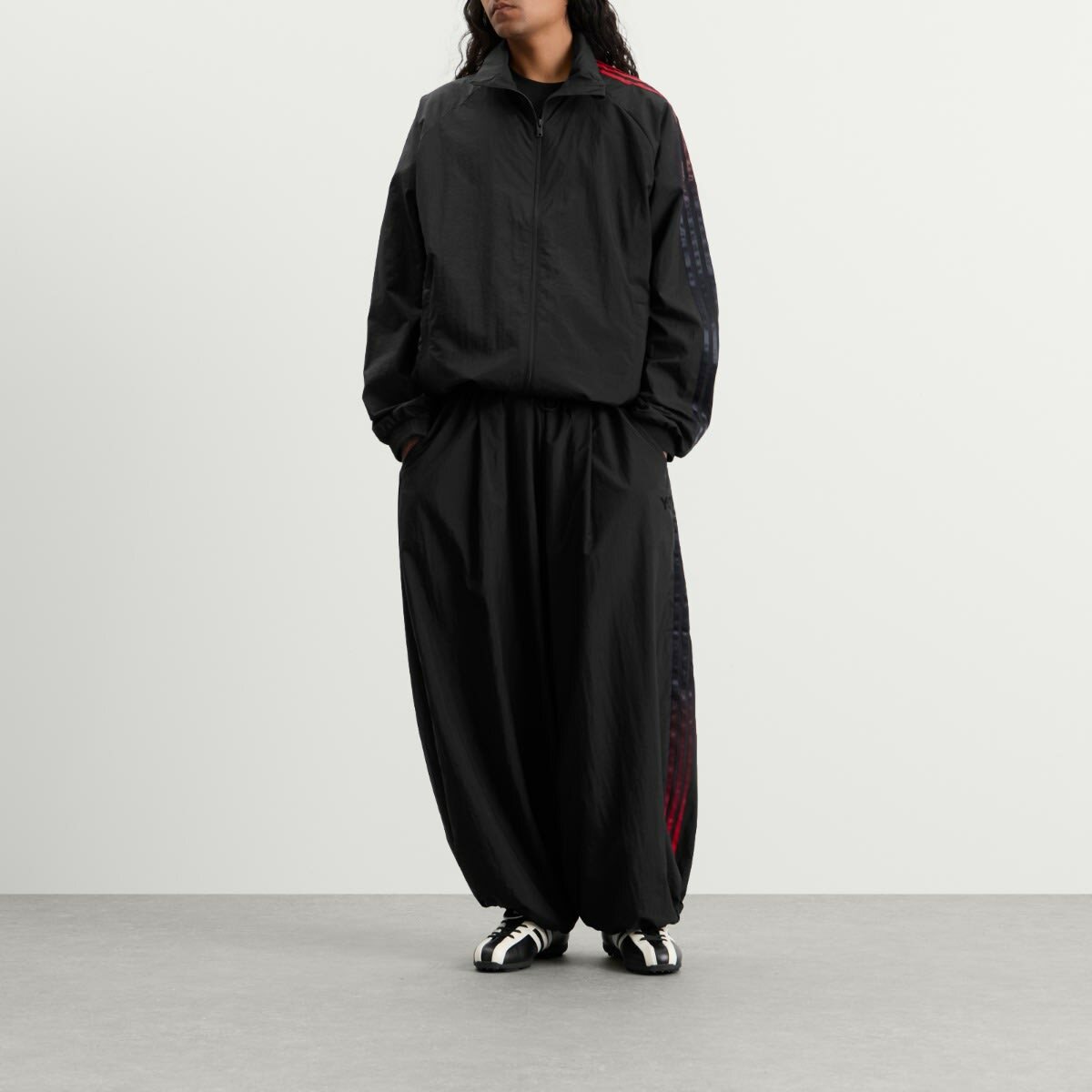 Y-3 Men's Gradient Stripes Wide Leg Trousers in Black