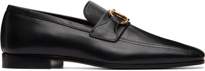 Photo: Valentino Garavani Black VLogo Signature Kidskin Loafers