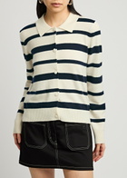 Aexae Striped Cashmere Polo Shirt Stripe