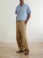 Portuguese Flannel - Prana Camp-Collar Striped Cotton Shirt - Blue