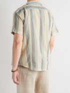 Corridor - Camp-Collar Striped Cotton Shirt - Neutrals