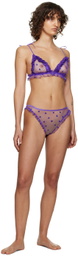 Le Petit Trou Purple Flocked Bra