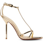 Paris Texas Gold Lidia T-Strap 105 Heeled Sandals