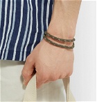 Tod's - Woven Leather and Silver-Tone Wrap Bracelet - Green