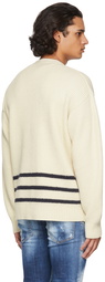 Dsquared2 Beige Alpaca 3 Stripes Cardigan