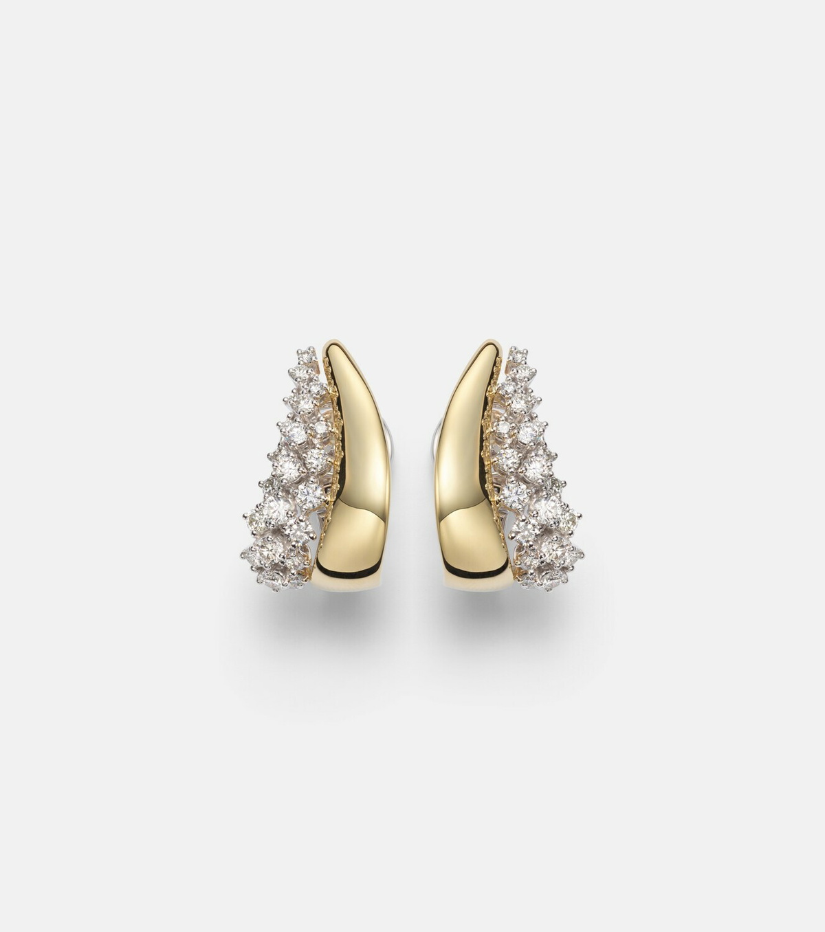 Yeprem Golden Strada 18kt white and yellow gold earrings with diamonds