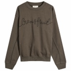 Bram's Fruit Men's Garden Hose Chain Stitch Crewneck Sweatshirt in Solid Charcoal
