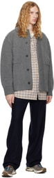 DOCUMENT Gray Heavy Weight Wool Double Pocket Cardigan