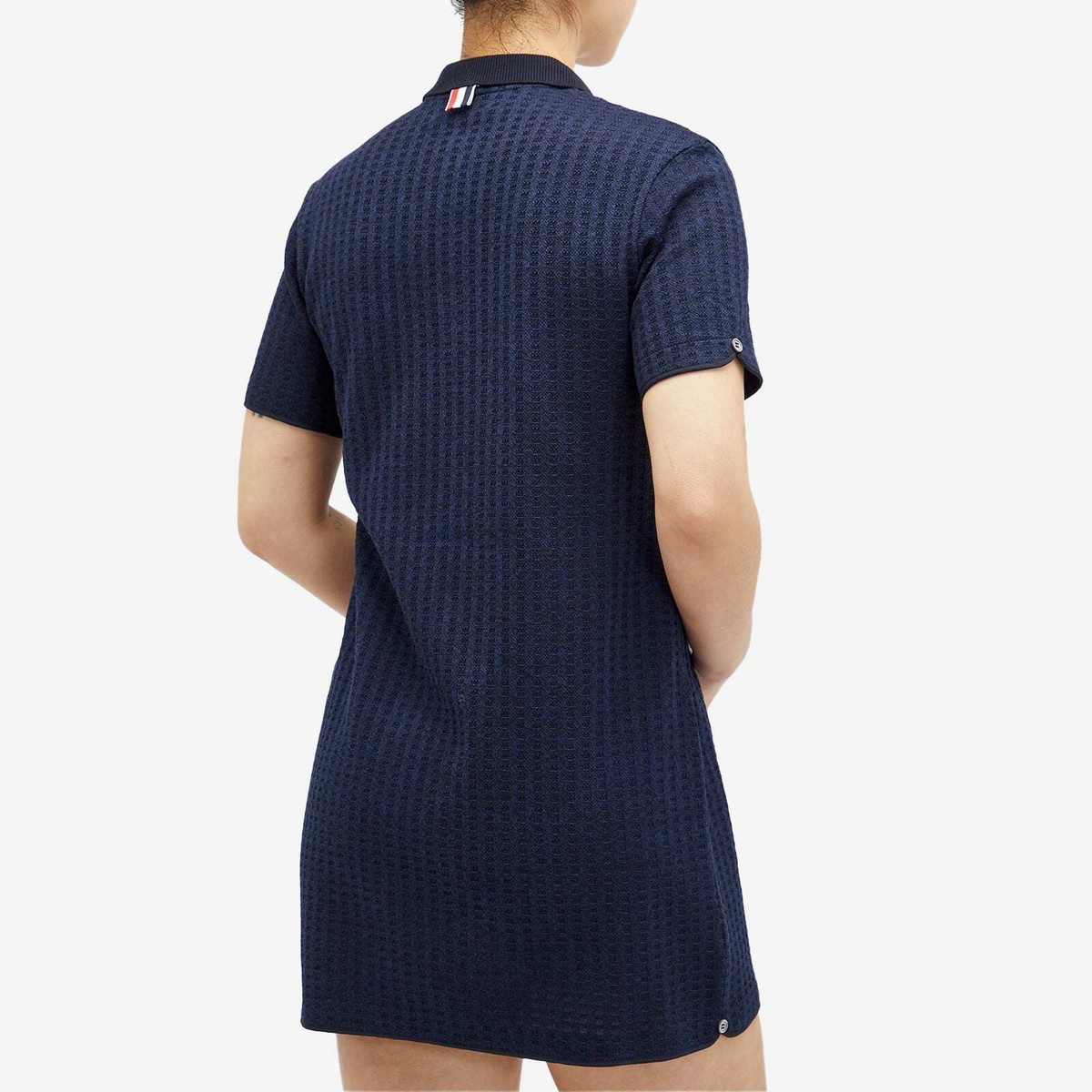 Thom Browne Women's Mini Jacquard Polo Dress in Navy