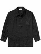 SAINT LAURENT - Silk-Satin Jacquard Shirt - Black