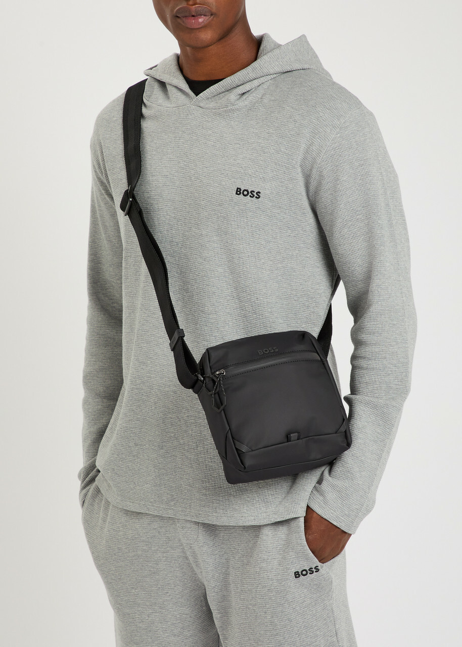 Boss Stenson Logo Coated Canvas Cross-body bag - Black - One Size