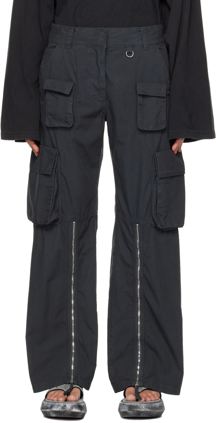 Acne Studios Gray Zip Gusset Trousers Acne Studios