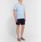 Frescobol Carioca - Thomaz Camp-Collar Striped Linen Shirt - Blue