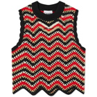 GANNI Women's Cotton Crochet Vest in Racing Red