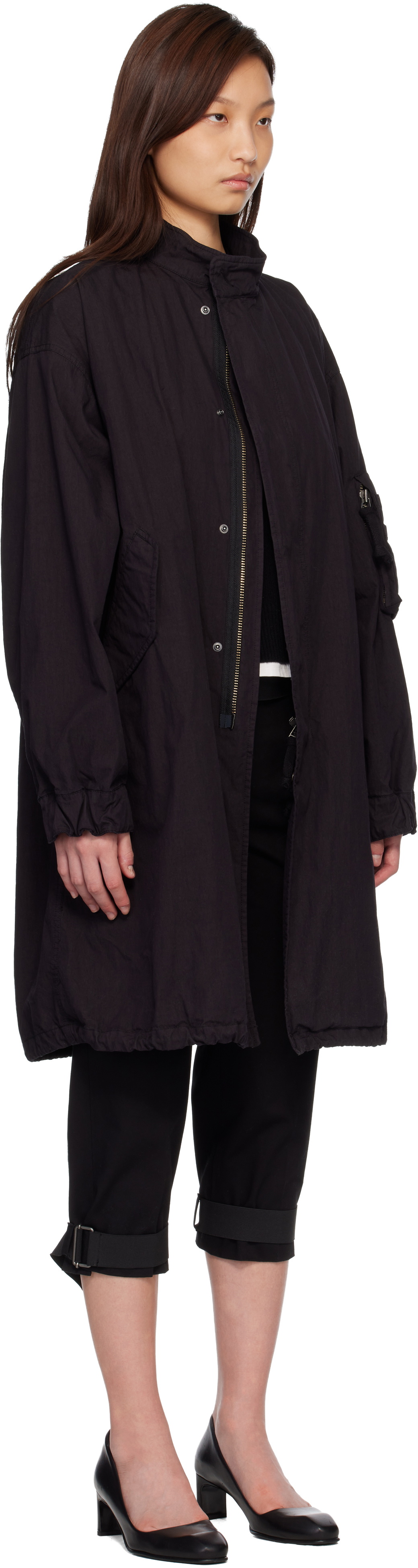 COOR Black Garment Dyed Fishtail Parka