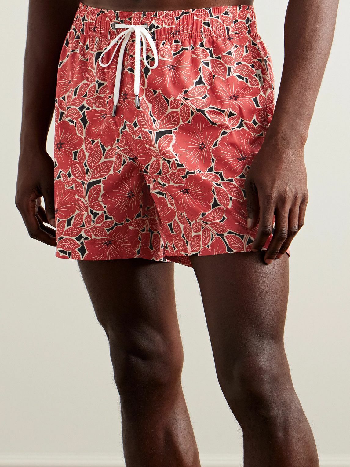 Onia - Charles Straight-Leg Mid-Length Floral-Print Swim Shorts - Red