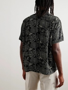 OrSlow - Camp-Collar Floral-Print Voile Shirt - Gray