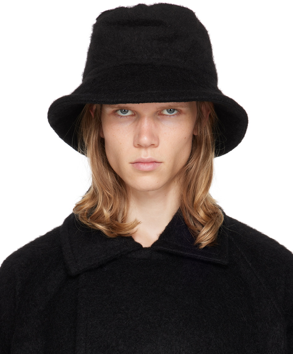 Jan-Jan Van Essche Black O-Project Paneled Denim Bucket Hat Jan