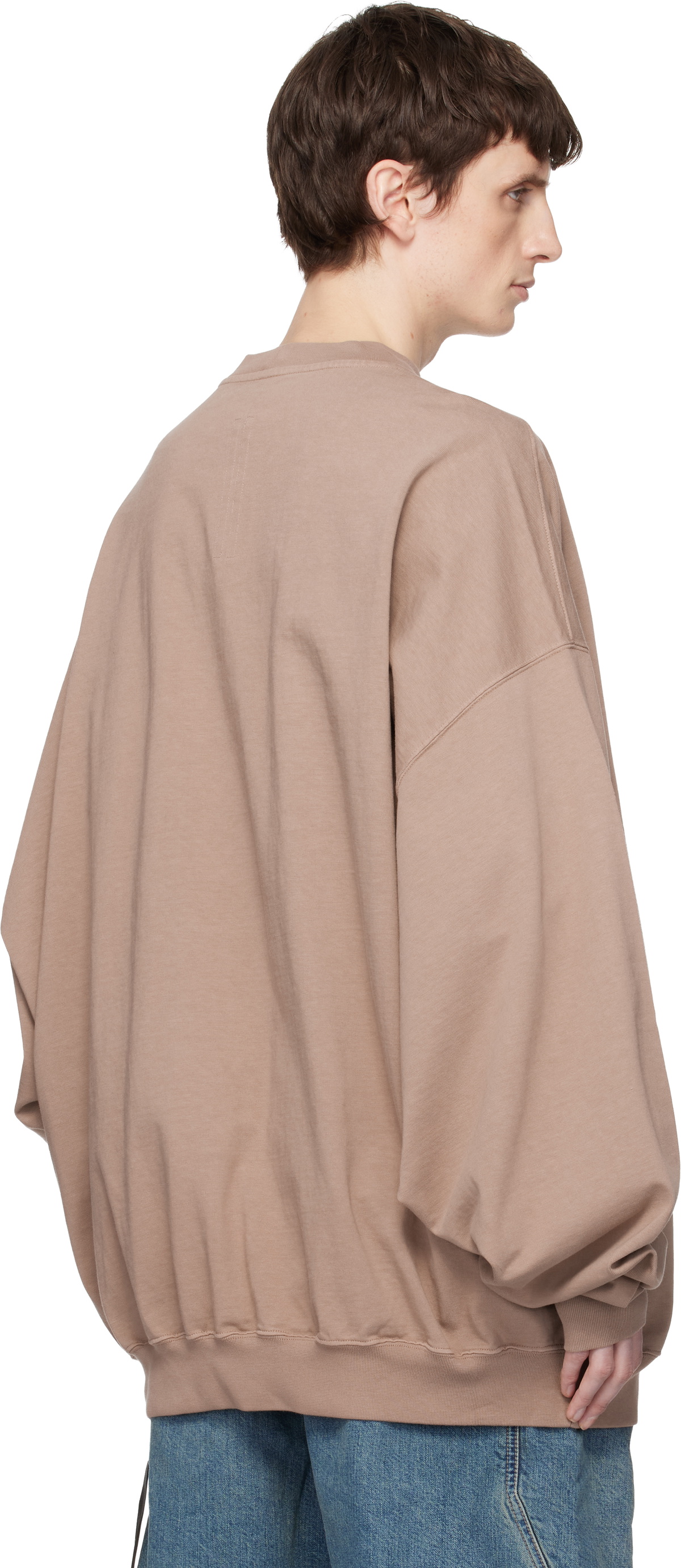 Rick Owens DRKSHDW Taupe Temple Hun Crewneck Sweatshirt