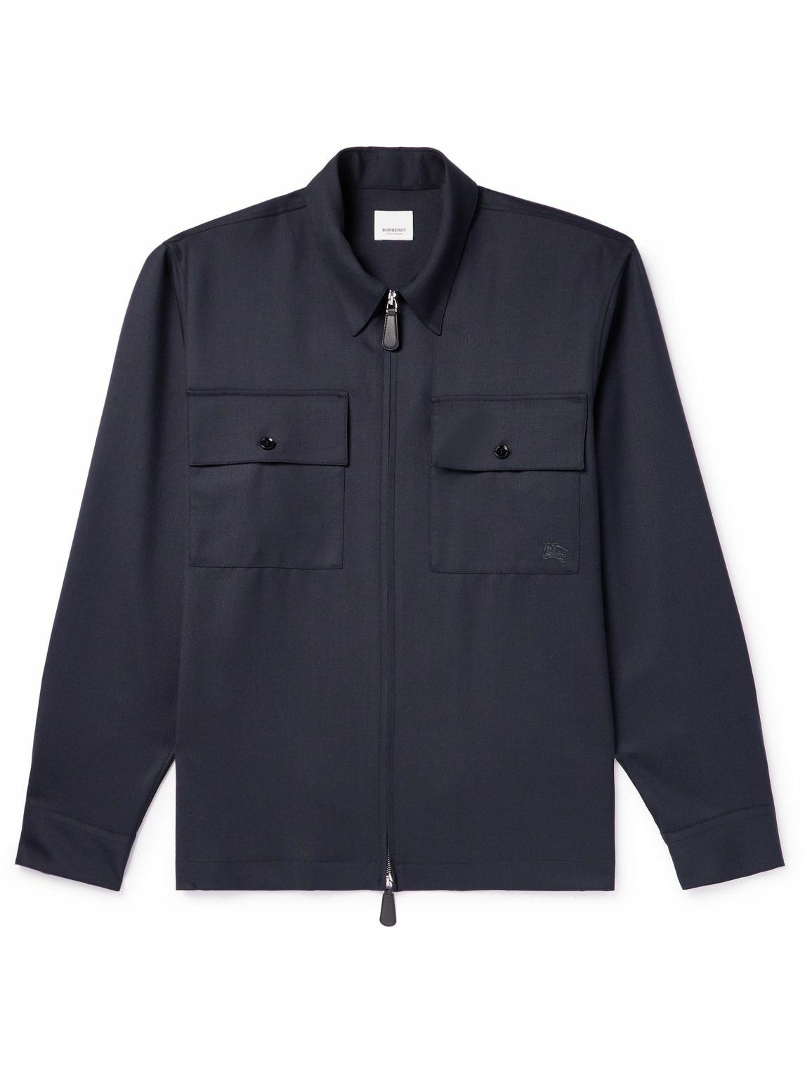 Burberry Wool-Twill Shirt Overshirt Blue Burberry