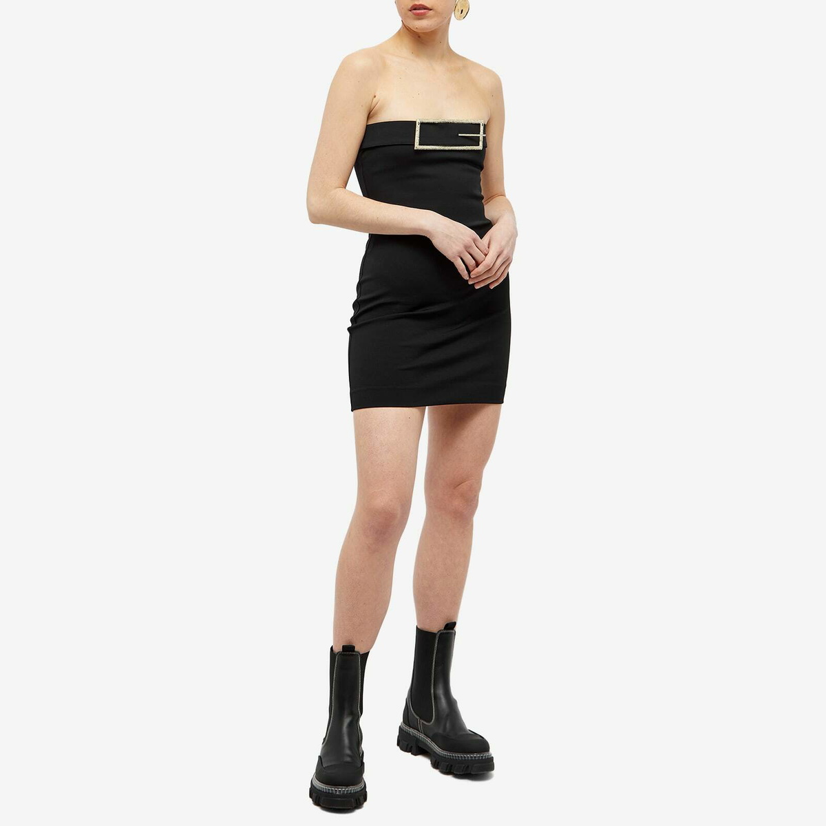 16arlington mini dress 16arlington Drina Black Sequin Crepe Belted Mini Dress