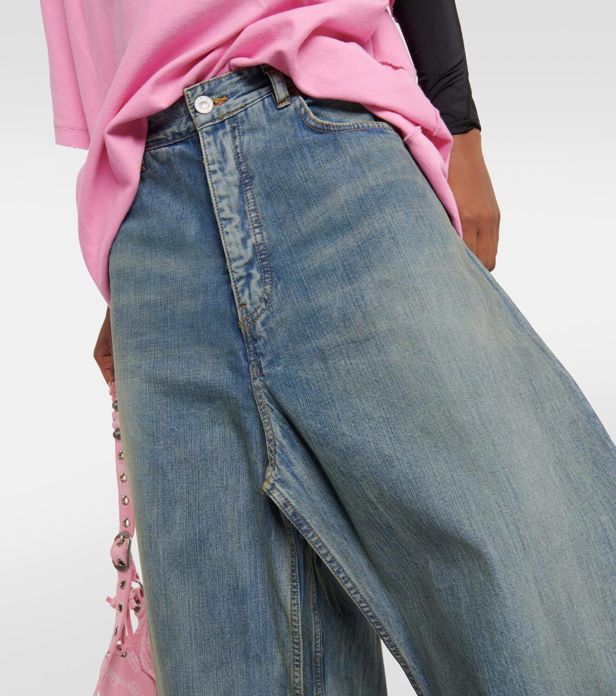 デニム・ジーパン Balenciaga Wide-Leg Baby Pink Jeans Balenciaga wide-leg Jeans | Pink | FARFETCH