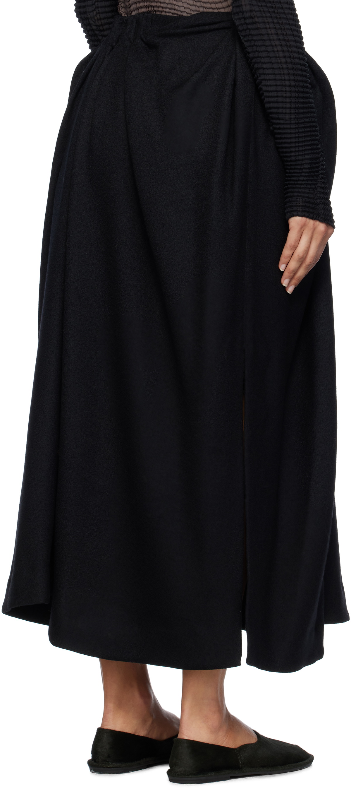 ISSEY MIYAKE Black Entwine Maxi Skirt