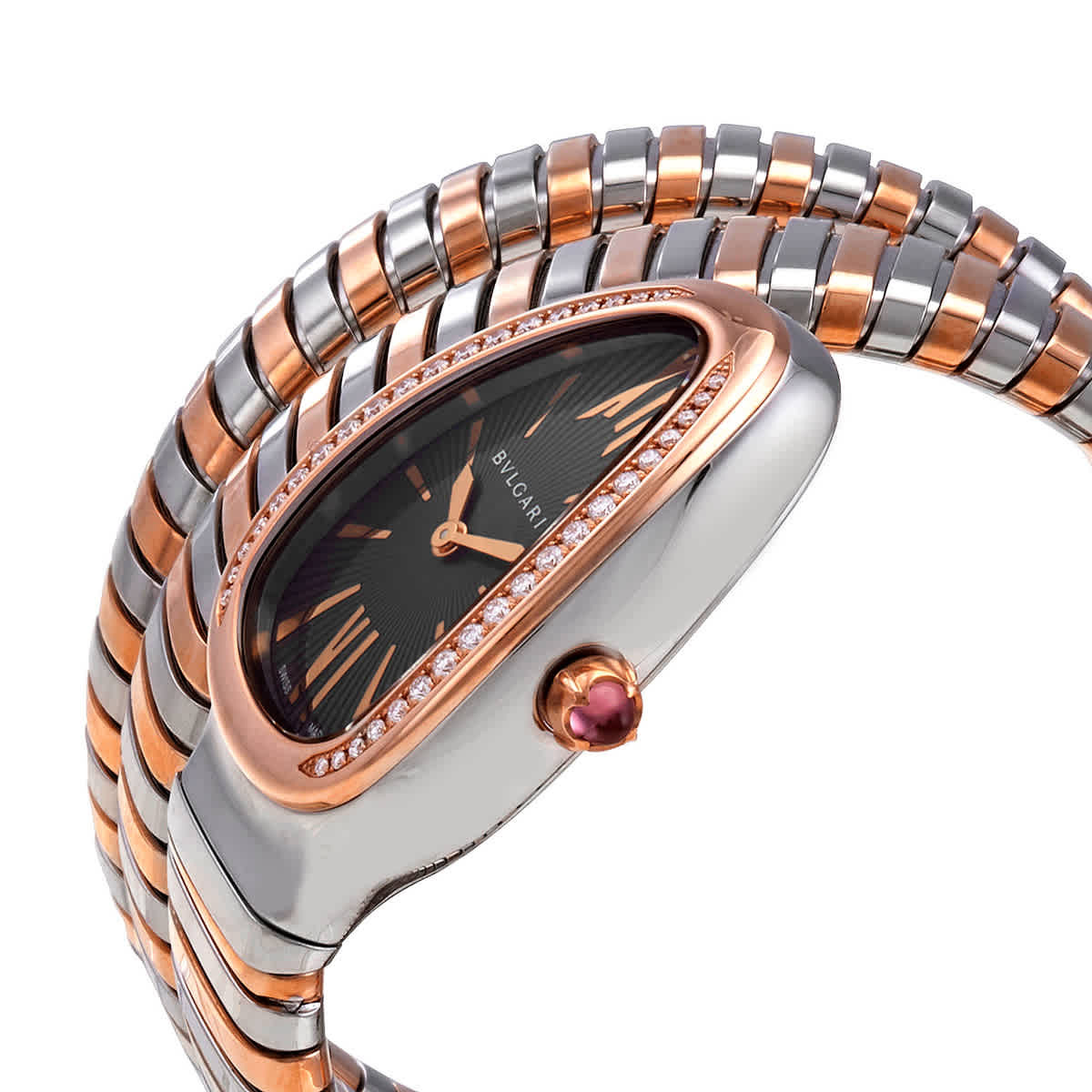 Bvlgari Serpenti Tubogas Quartz Diamond Grey Dial Ladies Watch 102680