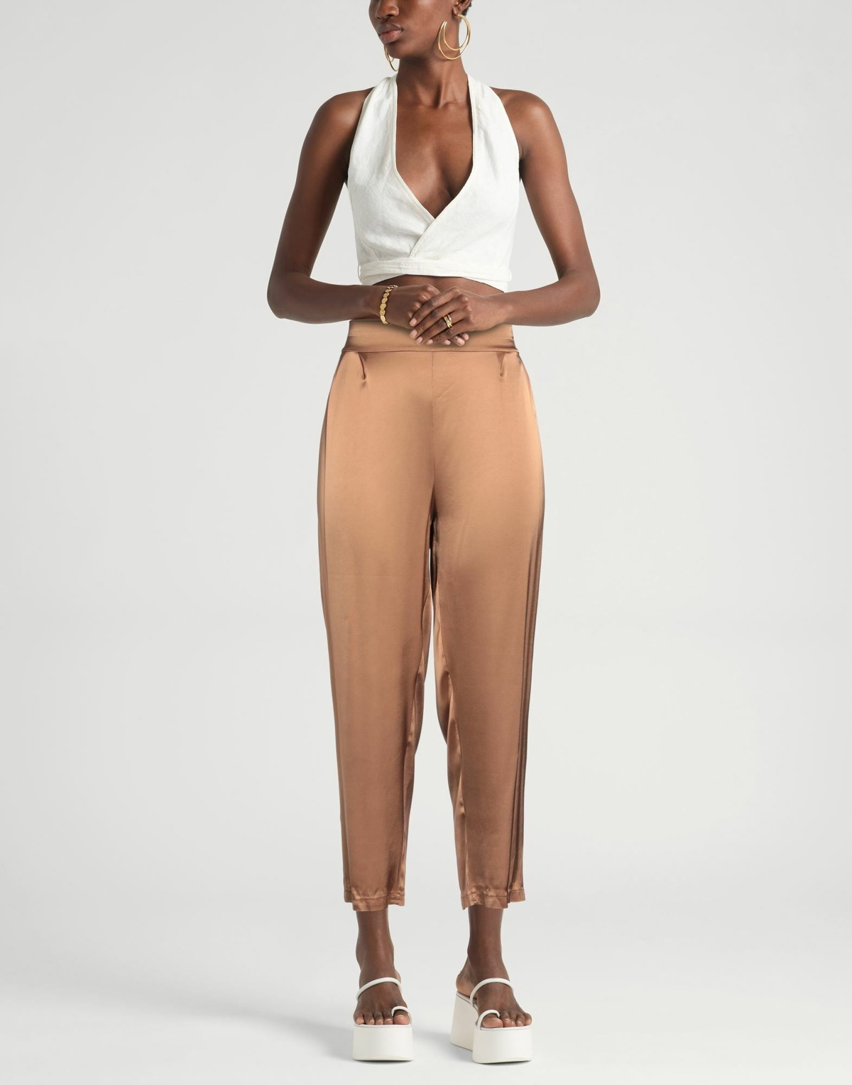 Manila Grace Womens Pants in Brown