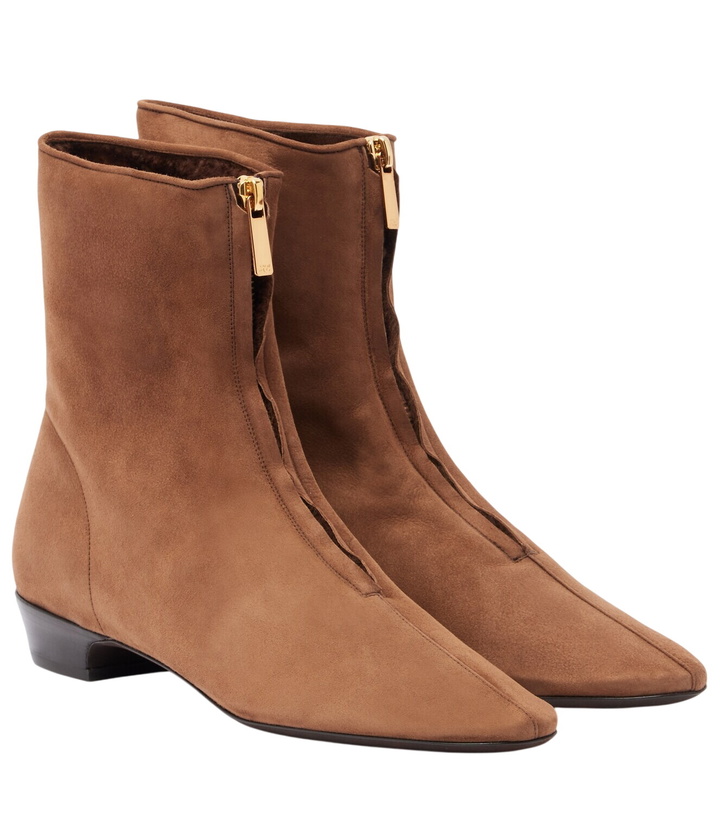 Photo: Herbert Levine Easy Does It shearling-trimmed suede ankle boots