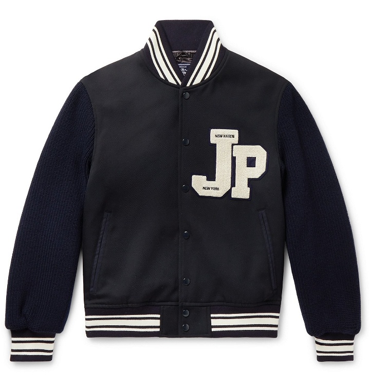 Photo: J.Press - Logo-Appliquéd Wool Bomber Jacket - Blue