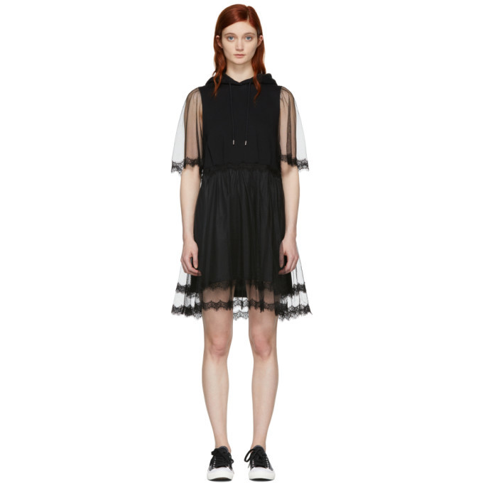 Photo: McQ Alexander McQueen Black Hybrid Hoodie Dress