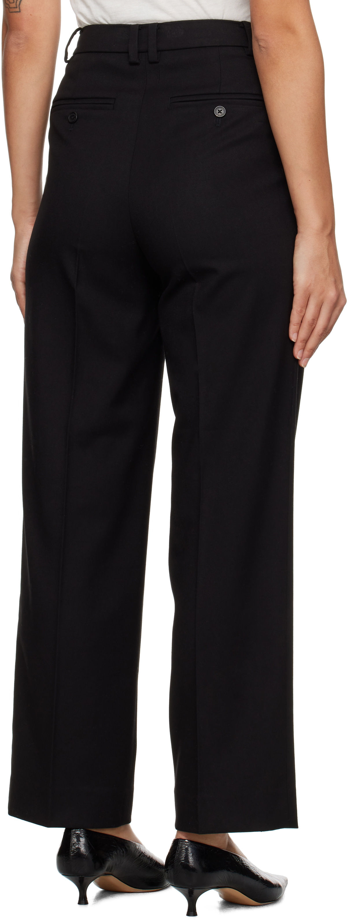 70% Polyester Black Somerset Double-Pleated Slacks / Dress Pants Trouser Unhemmed Unfinished Bottom main image 0