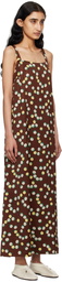 Bode Brown Bubble Dot Maxi Dress