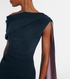 Roksanda Maite caped off-shoulder midi dress