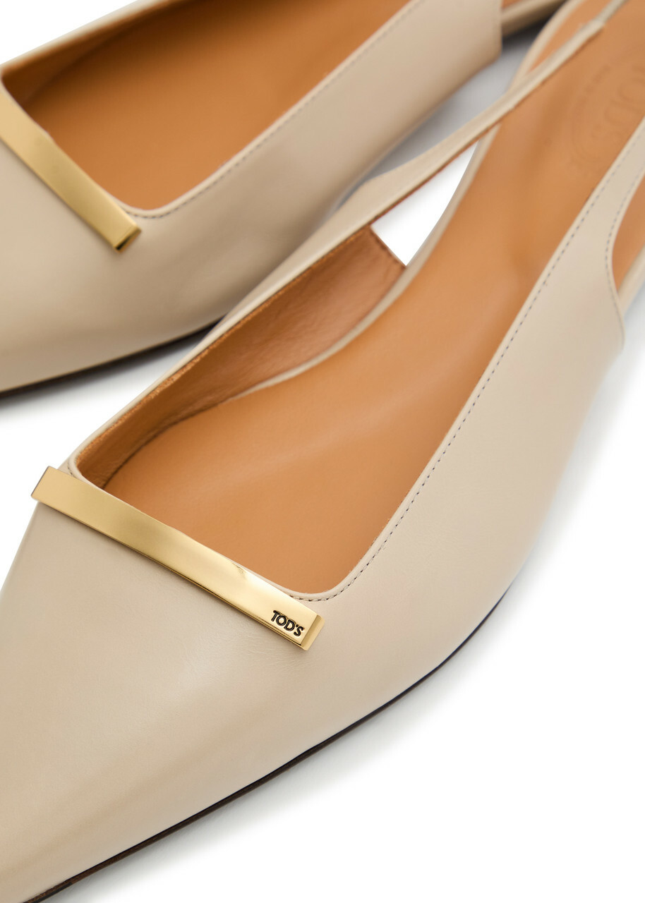Tods Slingback Ballerina Flats Sand