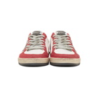 Golden Goose White and Red Ball Star Sneakers