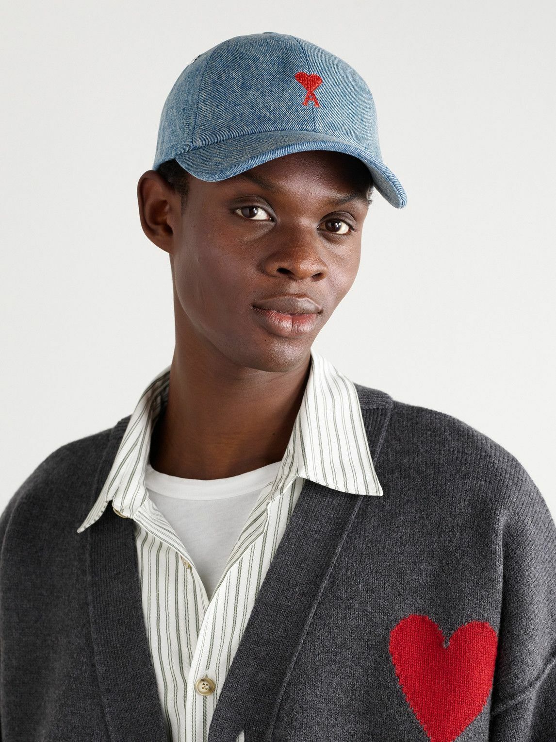AMI PARIS - Logo-Embroidered Denim Baseball Cap AMI