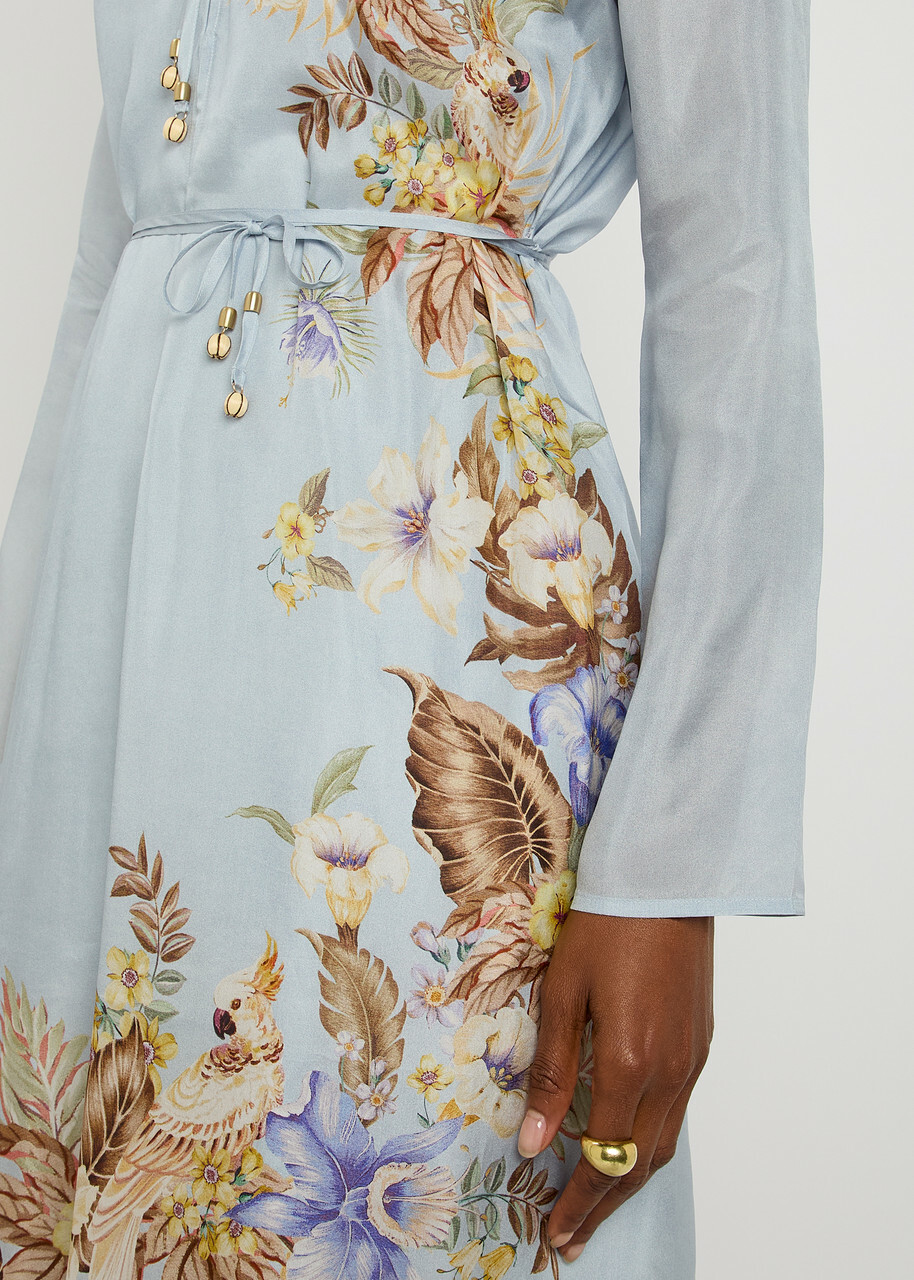 sachin and babi light blue dress Coco embroidered ramie maxi dress in beige - Zimmermann main image 1